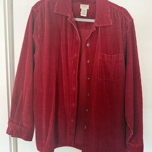 L.L. Bean Women's Rich Red Corduroy Shirt